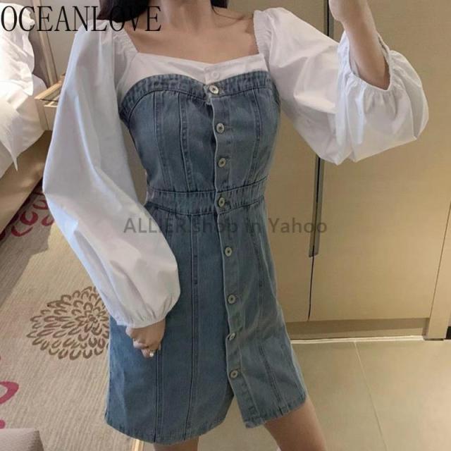 上質風合い レディースファッション Oceanloveデニムパッチワークボディコンドレス春オフショルダーヴィンテージセクシーな女性のド 人気no 1 本体 Carlavista Com