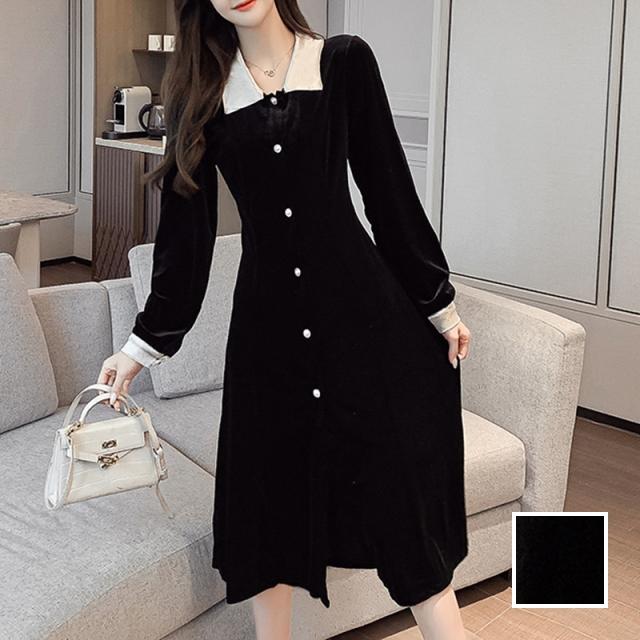 取寄品 パーティードレス 結婚式 お呼ばれドレス 二次会 お呼ばれワンピース ひざ丈 ミディアム 春 秋 冬 ブライダル Nalok073 モノトーン 起毛 毎回完売 Lovemesomegadgets Com