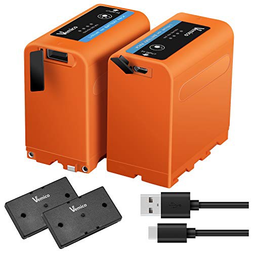 Vemico NP-F970バッテリー NP-F980/F970/F960/F950/F530/F330/F550/F570/F730/F750/F770/F930/F990互換バッテリー 大容量2*7800mAh 4個le