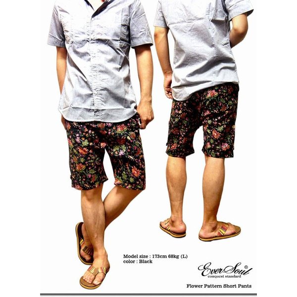 在庫あり 即納 ショート ハーフパンツ ボトムス パンツ メンズファッション トレンド花柄 プリント セレブリゾートスタイル サルエルシルエット 父の日 楽天1位 Olsonesq Com