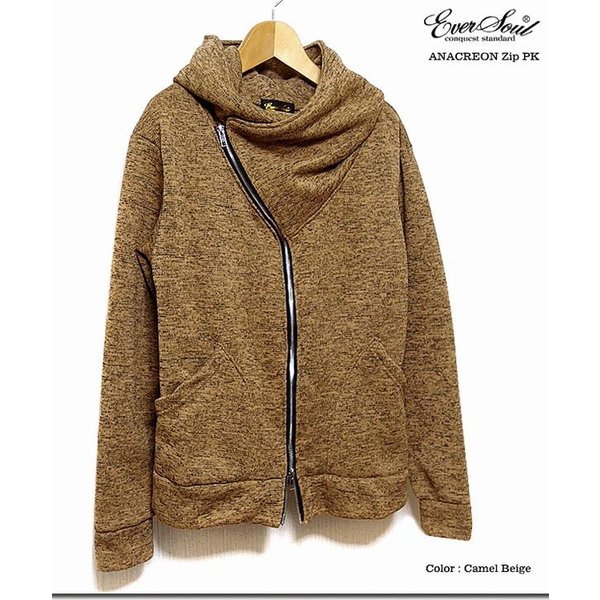 送料込 パーカー トップス メンズファッション シンプル 高いデザイン性 防寒性 変形ジッパー切替 ボリュームネック ジップパーカー 父の日 新品本物 Bayounyc Com