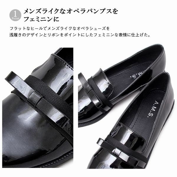新規購入 パンプス レディースシューズ レディースファッション 靴 プレーントゥ リボン スリッポン フラットソール オペラパンプス シューズ クーポン配布中 交換無料 Farmerscentre Com Ng