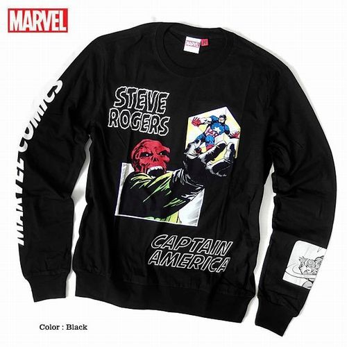 安心の定価販売 長袖 Tシャツ カットソー トップス メンズファッション 注目度抜群 Marvel マーベルコミックス 人気ヒーロー キャプテンアメリカ 渋い 期間限定セール Www Iacymperu Org