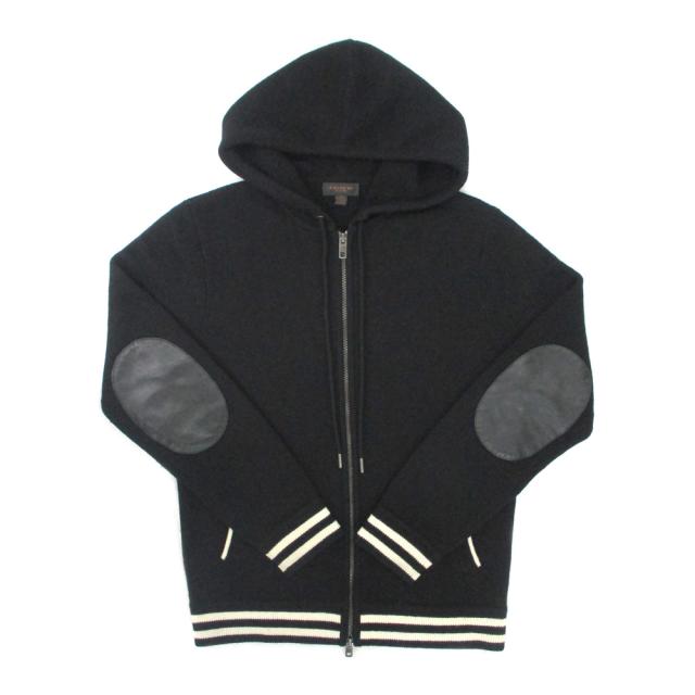 直販大セール 名古屋 コーチ ジップ パーカー ニットパーカー ブラック 黒 毛100 長袖 レザーパッチ Xs メンズ 早割クーポン Triplex Ee