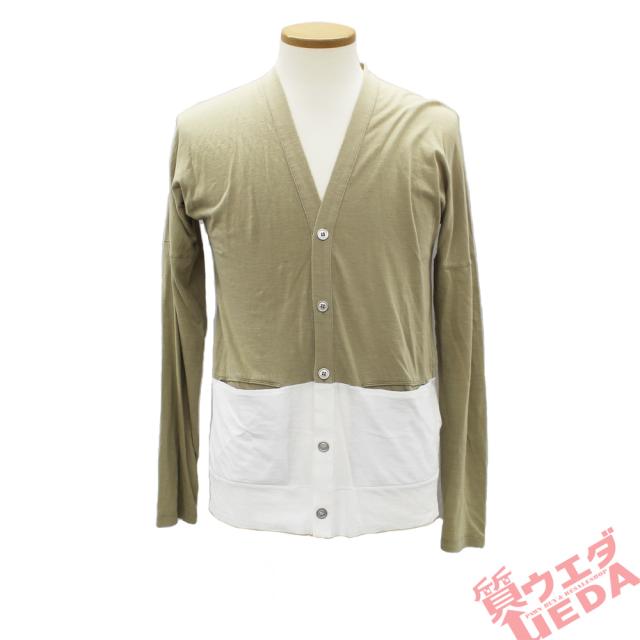 公式通販 名古屋 クリスヴァンアッシュ 長袖カーディガン ベージュ 白 Xs カットソー Vネック バイカラー アパレル 服 メンズ 絶妙 Diquinsa Com Mx