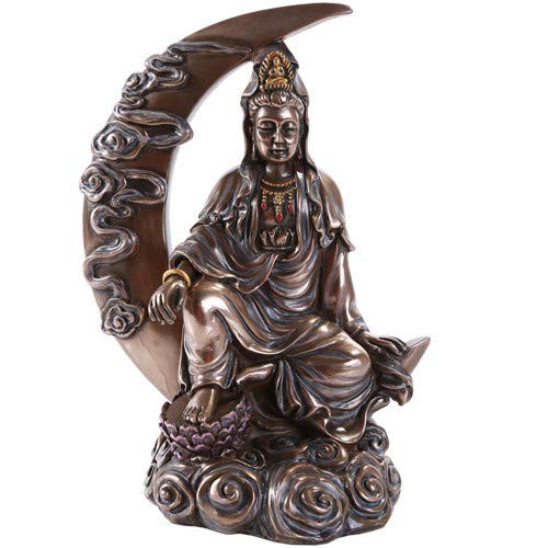 手数料安い ブロンズkuan Yin Kwan Ying Statue Figure Deity Chinese Goddess Of Compassion On 偉大な Prawasnow In