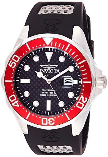 腕時計 インヴィクタ インビクタ Invicta Men's 12561 Pro Diver Black Carbon Fiber Dial Black Polyu