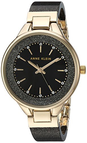 腕時計 アンクライン レディース Anne Klein Women's AK/1408BKBK Premium Crystal Accented Gold-Tone