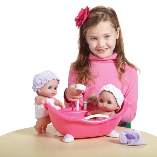Lil/' Cutsies Twin Dolls in Bath 8.5” all vinyl water friendly dolls,