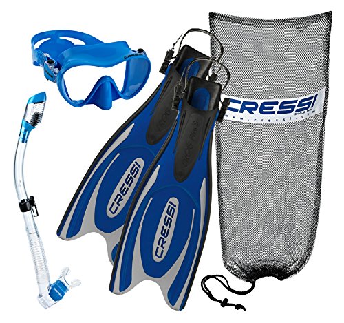 最新発見 シュノーケリングCressi Frog Plus Fins with Frameless Mask Dry Snorke Set, BL-ML, デザイナーズ帽子MANABoo Premium 37908c5d
