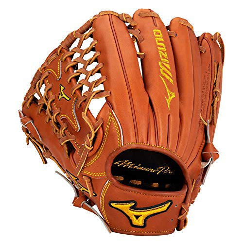 グローブ 外野手用ミット ミズノ Mizuno Pro Limited Edition Baseball Glove, Chestnut, 12.75", Worn