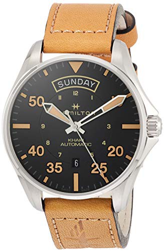 腕時計 ハミルトン メンズ Hamilton H64645531 Khaki Aviation Day Date Men's Watch Tan Leather 42mm