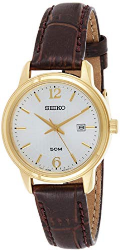 腕時計 セイコー メンズ Seiko Men's SUR658 Gold Calf Skin Japanese Quartz Dress Watch