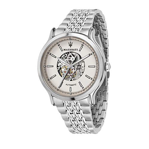 腕時計 マセラティ イタリア Maserati Racing Mens Analog Automatic Watch with Stainless Steel Bracel