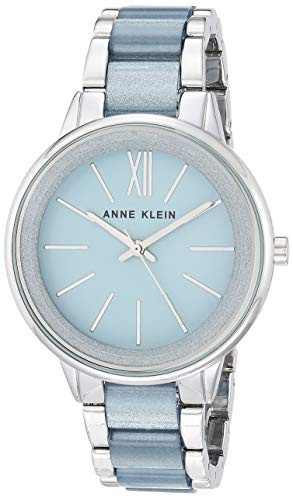 腕時計 アンクライン レディース Anne Klein Women's AK/1413LBSV Silver-Tone and Light Blue Resin B