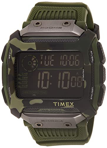 腕時計 タイメックス メンズ Timex Command Shock Digital CAT 54mm Watch ? Olive Camo with Resin St