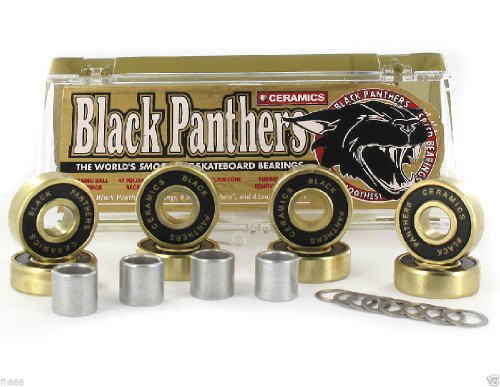 ベアリング スケボー スケートボード Black Panthers Ceramics Speed Smooth Skateboard Bearings