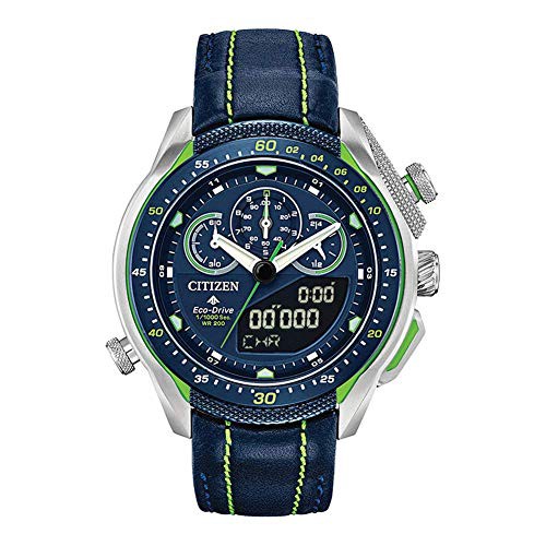 腕時計 シチズン 逆輸入 Citizen Men's Stainless Steel Japanese Quartz Watch with Leather Strap, Blue,