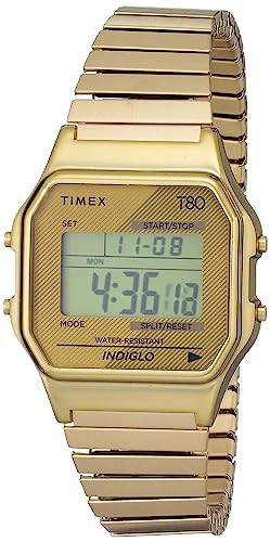 腕時計 タイメックス メンズ Timex T80 34mm Watch ? Gold-Tone with Stainless Steel Expansion Band