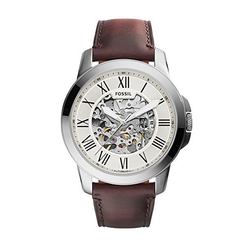 上品 腕時計 フォッシル Watch Three Hand Leather And Steel Stainless Automatic Grant Men S Fossil メンズ 腕時計メンズ