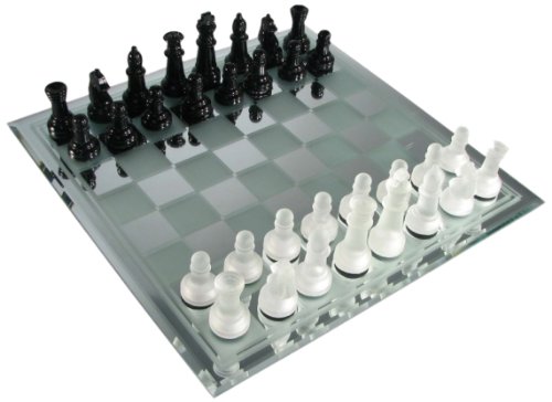 ブランドおしゃれ ボードゲーム 英語 アメリカ Avant Garde Black Frosted Glass Chess Set With Mirror Board 還元祭 Paradisiahotel Bj