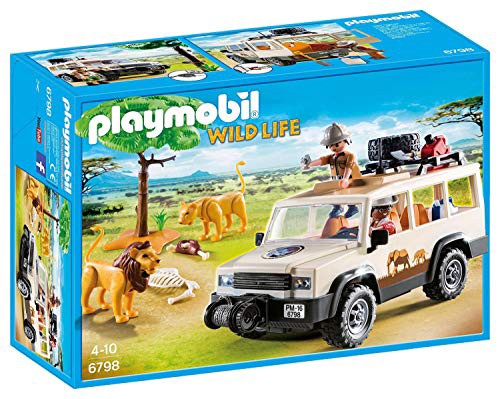 プレイモービル ブロック 組み立て Playmobil Safari Truck with Lions