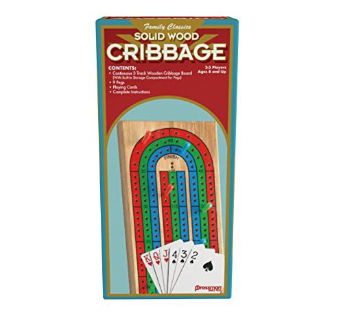 ボードゲーム 英語 アメリカ Family Classics Cribbage - Solid Wood Continuous 3 Track Board with Bui