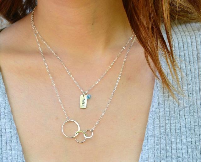 お洒落 ネックレス Efytal アクセサリー ブランド Efytal Gifts For Wife 925 Sterling Silver 3 Circle Necklace For Mom F Www Idealsets Com