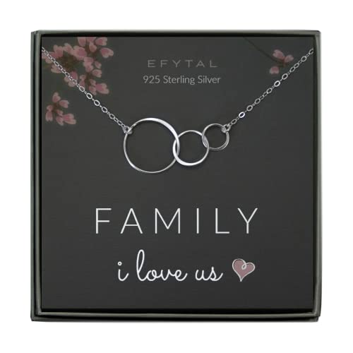 お洒落 ネックレス Efytal アクセサリー ブランド Efytal Gifts For Wife 925 Sterling Silver 3 Circle Necklace For Mom F Www Idealsets Com