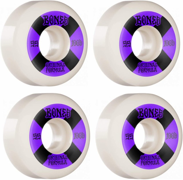 還元祭 ウィール タイヤ スケボー Bones Wheels Skateboard Wheels 55mm 100 S V5 Sidecut White 100a Wbones Red 即納最大半額