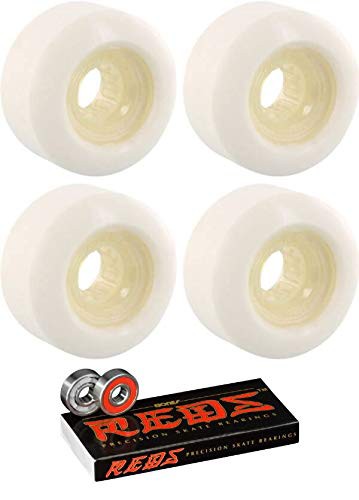 ウィール タイヤ スケボー Powerflex Skateboards 60mm Rock Candy White/Clear Skateboard Wheels - 84b