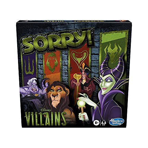 独創的 ボードゲーム 英語 アメリカ Hasbro Gaming Sorry Board Game Disney Villains Edition Kids Game Fam 定番人気