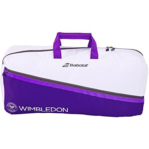 おしゃれ テニス バッグ ラケットバッグ Babolat Medium Tennis Duffle Bag Wimbledon White Purple 注目ブランド Majconsults Com