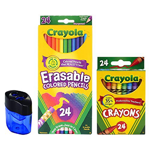 クレヨラ アメリカ 海外輸入 Crayola Erasable Colored Pencils, 24 Count, Pre-Sharpened, Fully Erasab