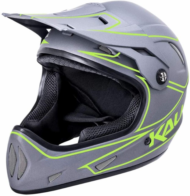 ヘルメット 自転車 サイクリング Kali Alpine Rage Youth Bike Helmet: Matte Gray/Fluoro Yellow, LG