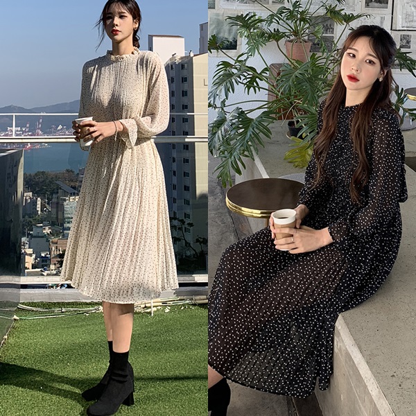 ドット柄 ワンピース バンドカラー フリルネック シフォンワンピ ドット 長袖 ふんわり袖 ひざ丈 白 ワンピ 春 プリーツ しわ加工 ウエスの通販はau Pay マーケット Vestito 商品ロットナンバー