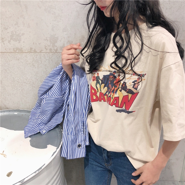 プリントｔシャツ 夏服 レディース 韓国 ファッション レディース 半袖 キャラクター ｔシャツ ビッグシルエット 夏 トップス ゆったり の通販はau Pay マーケット Vestito 商品ロットナンバー