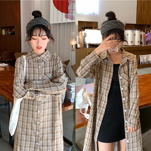 チェック シャツ ワンピース レディース チェック柄 シャツ ロングカーディガン 2way ロングシャツ 長袖 羽織り シャツコート 韓国 オの通販はau Pay マーケット Vestito 商品ロットナンバー