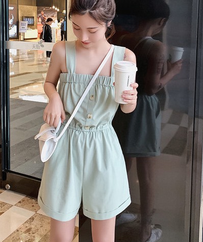 オフショル サロペット ショートパンツ レディース ノースリーブ ハーフ ボタン ブラック 夏 コーデ 韓国 オルチャンの通販はau Pay マーケット Vestito 商品ロットナンバー