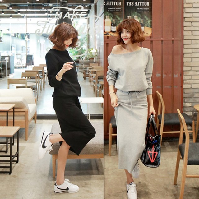 スウェット セットアップ レディース スカート 韓国 ファッション 冬服 レディース ワンショルダー トップス ジャージ スウェット ロングの通販はau Pay マーケット Vestito 商品ロットナンバー