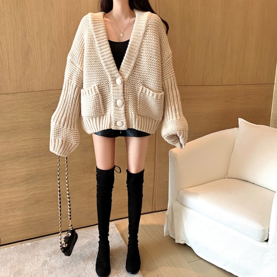 ニットカーディガン レディース セクシー ニット Vネック カーディガン 韓国 ファッション 冬服 レディース オーバーサイズ ニット カーの通販はau Pay マーケット Vestito 商品ロットナンバー