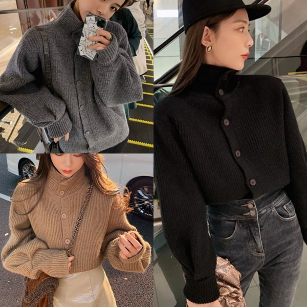冬服 レディース ニット ボタン バルーンニット 韓国 ファッション 冬服 レディース ハイネック ニットカーディガン レディース 冬 トッの通販はau Pay マーケット Vestito 商品ロットナンバー