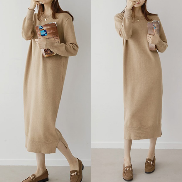 ニットワンピース 韓国 ファッション レディース 春服 冬服 ゆったりワンピース ブラウン ベージュ 黒 ロングワンピース ニット やわらの通販はau Pay マーケット Vestito 商品ロットナンバー