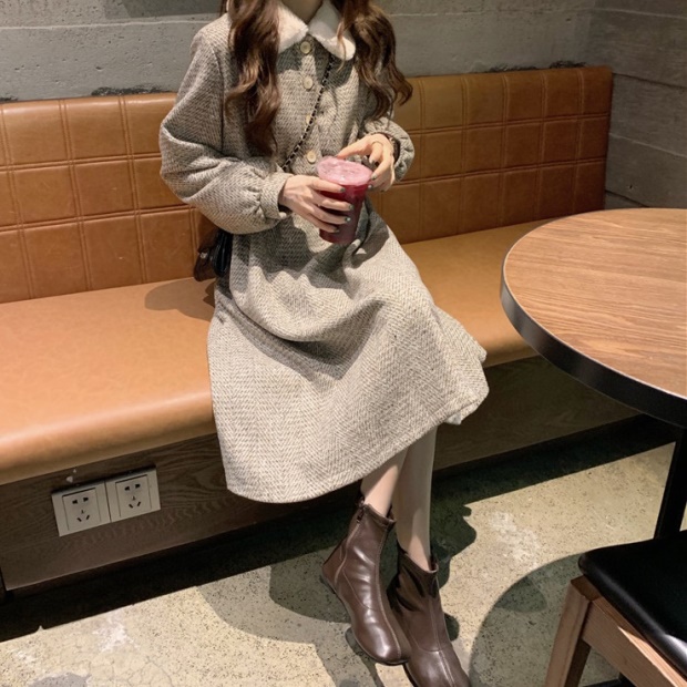 ツイード ワンピース バルーン袖 韓国 ファッション レディース 春服 冬服 春 ワンピース 長袖 ボアカラー ガーリー 大人可愛い ミモレワの通販はau Pay マーケット Vestito 商品ロットナンバー