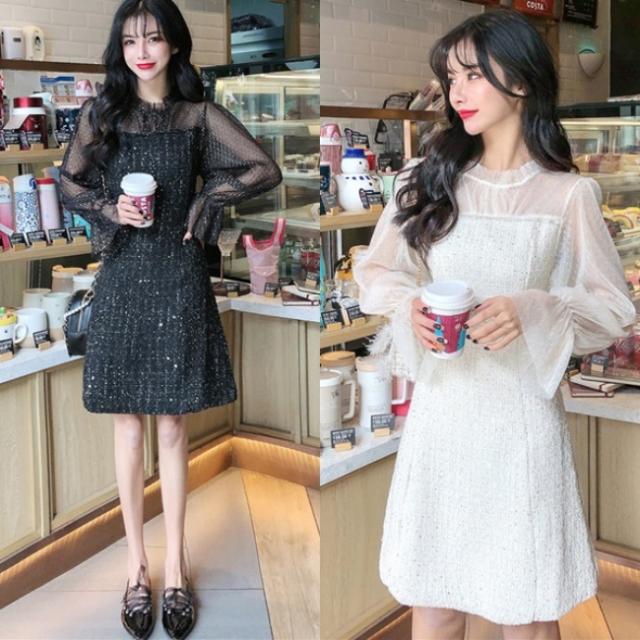 ツイード ワンピース ドレス シースルー 春夏 お呼ばれ ワンピース パーティドレス 韓国 ファッション レディース 春服 フレアワンピースの通販はau Pay マーケット Vestito 商品ロットナンバー