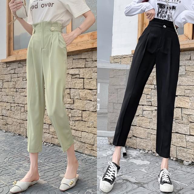 テーパードパンツ レディース ハイウエスト 韓国 ファッション レディース アンクルパンツ ミントグリーン 黒 パンツ 夏服 レディース 韓の通販はau Pay マーケット Vestito 商品ロットナンバー