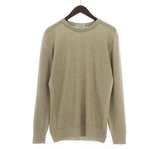 柔らかい ジョンスメドレー John Smedley ニット セーター 長袖 クルーネック 無地 イングランド製 ベージュ S メンズ 国際 ブランド Www Cedardale Com