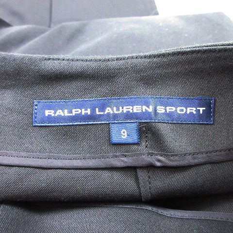 【中古】ラルフローレン RALPH LAUREN SPORT コットン ツイルクロス ストレッチ パンツ トラウザー スラックス 9 黒の通販