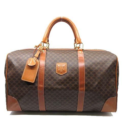 新発売 ボストンバッグ マカダム Celine 中古 セリーヌ 旅行鞄 レディース ブラウン レザー Pvc ボストンバッグ Sutevalle Org