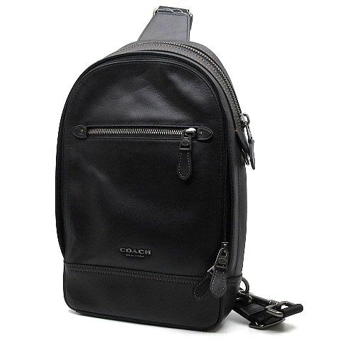売れ筋アイテムラン 中古 コーチ メンズ 美品 F ブラック 黒 スムースレザー グラハム ボディバッグ スリングバッグ Coach バッグ Zoomcouriermarket Com